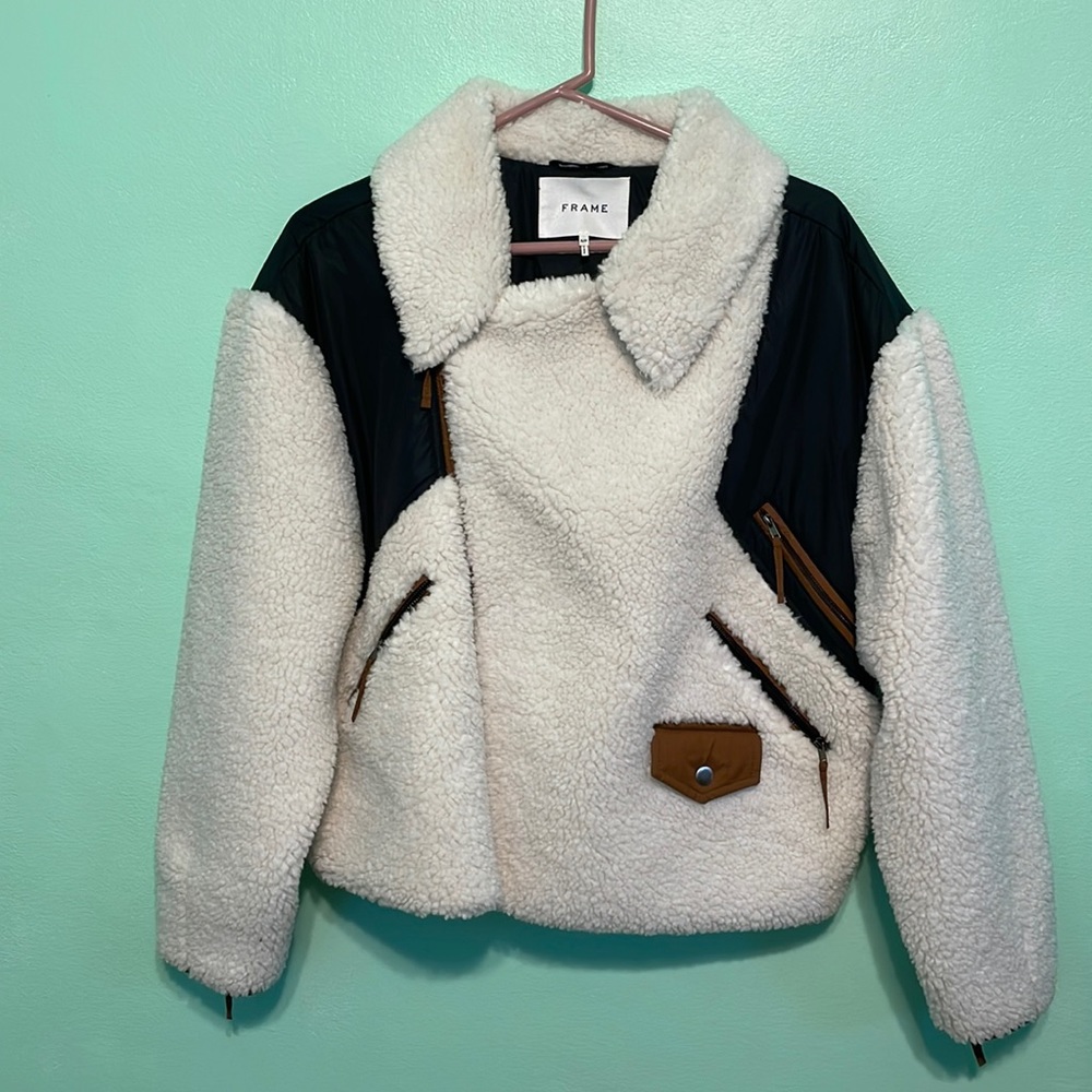Frame Denim brand new Sherpa & Nylon Jacket size small